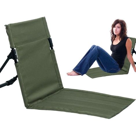 Silla de playa plegable, silla de playa plegable para exteriores, silla de viaje, tumbona de playa con respaldo y cojín de apoyo, apta para acampar. (1/5)