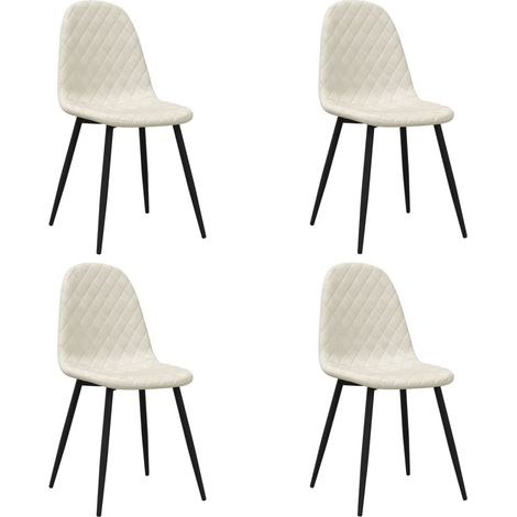 Maison Exclusive - Esszimmerstühle 4 Stk. Cremeweiß Samt