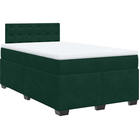 Maison Exclusive - Giroletto a Molle con Materasso Verde Scuro 140x190 cm Velluto