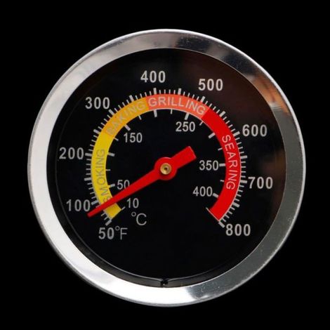 Thermomètre - Acier Inoxydable - Plage 10 À 400 °C - Diamètre Cadran 60 mm - Pour Barbecue Et Fumeur - Unité (1/5)