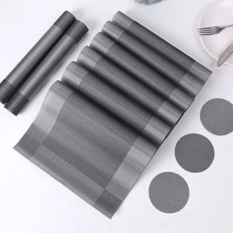 Set de Table PVC Antidérapant Lavable Résiste à la Chaleur Rectangulaire Sets de Table.45 x 30 CM Lot de 6 (1/4)