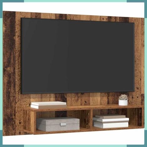 875185 Ensemble meuble TV Montage mural Bois Ancien 120 x 23,5 x 90 cm (1/5)