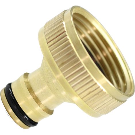 Schläfer 681202 Raccordo Portagomma a Innesto Rapido G 1" (Ø30 mm) Femmina per Rubinetto Giardino, Attacco Rapido Acqua, Connettore in Ottone Lucido (1/5)