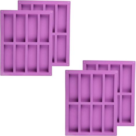 Moulle Barre Silicone, 4 pièces Moule Rectabgulaireen Silicone, Moule Gateau Silicone Patisserie Congelateur, Moule Cheesecake Silicone, Moule Lingot Silicone (1/5)