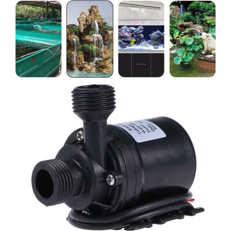 Pompe à eau 12 V CC 19 W, hauteur de refoulement 5 m, débit 800 l/h, pompe de circulation solaire pour bassin et fontaine (boucle 1 Buc) (1/5)