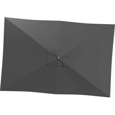 Ersatzdach für 6-Streben-Sonnenschirm, UPF 50+ Sonnenschutz, 3 x 2 m, anthrazitgrau