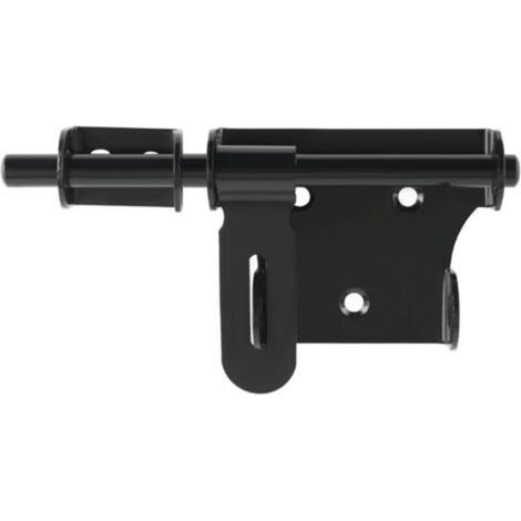 Door Latch Sliding Door Latch, Interior Door Latch Door Lock, Exterior Door Latch with Padlock Hole, Length 15CM Black Stainless Steel (1/5)