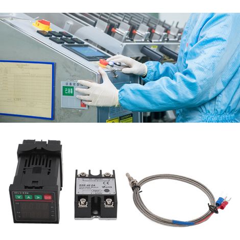 Régulateur de température REXC100 + thermocouple 40DA + dissipateur thermique rigide + fil de température + affichage numérique + contrôle de température (1/5)