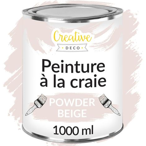 Peinture à la Craie Beige Poudré 1L Mat Lavable pour Meuble Bois (1/5)