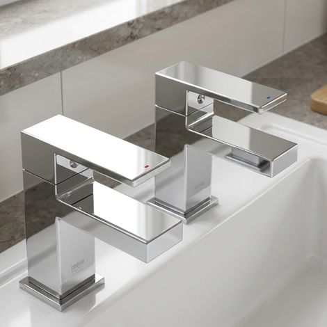 Mira Showers Evoco Square Bath Pillar Taps Chrome - 1 Pair 2.1977.019 (1/3)