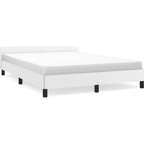 Bed Frame without Mattress White Queen Faux Leather vidaXL (1/5)