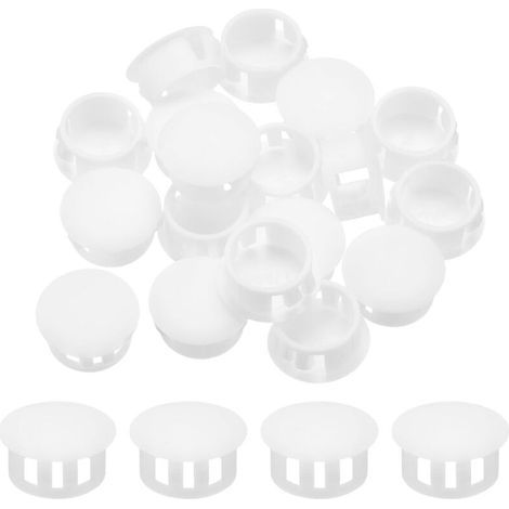 32Pcs 15mm Blanc Bouchon de Trou en Plastique, Bouchons de Trou de Panneau de Type Encastré Embouts d'Insertion pour Tubes de Trou de Verrouillage Armoire de Meubles (1/5)