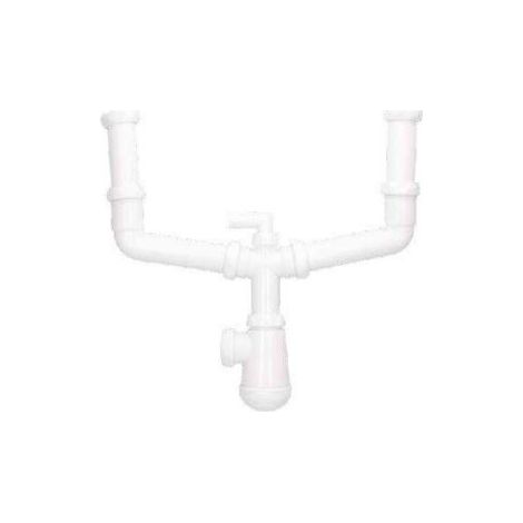 CGC 404035007 Double siphon pour évier sans vannes (1/2)