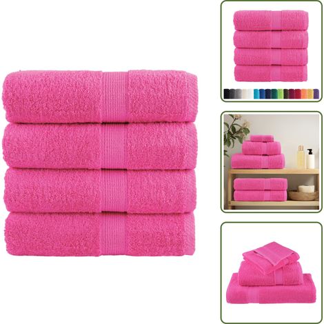The Living Store Premium Waschhandtücher SOLUND 4 Stück Rosa 30x30 cm 600 g/m² - Badetuch (1/5)