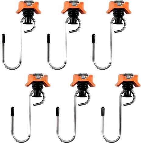 Ensemble de 6 anneaux et crochets pour traverses de rails d'aviation, en acier inoxydable, anneaux de connexion