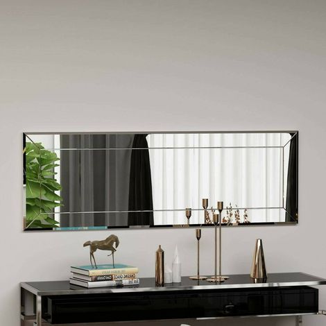 Dmora - Espejito Pyxis, Espejo, Objeto de decoración de pared, Decoración de espejo, 40x2h120 cm, Blanco, con embalaje reforzado (1/5)