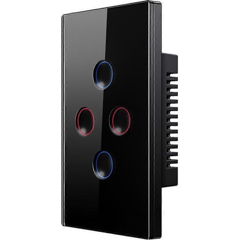 Interrupteur tactile intelligent Tuya WiFi 110-240 V, concave 2,5D, 4 prises (1/5)