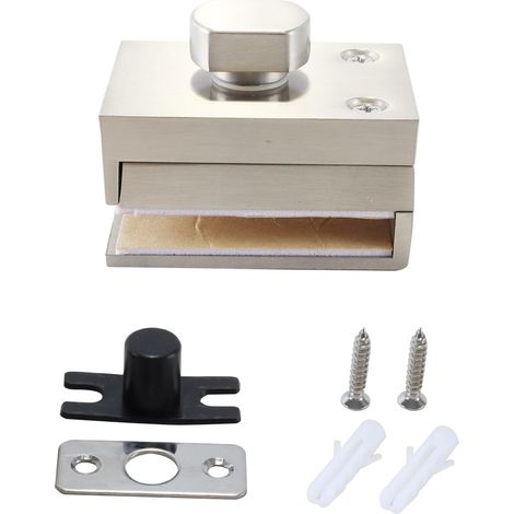 ensemble de serrure de porte en verre, serrure de porte en verre alliage de zinc 6-12 mm épaisseur réglable pour salle de bain, toilettes, magasin (1/5)