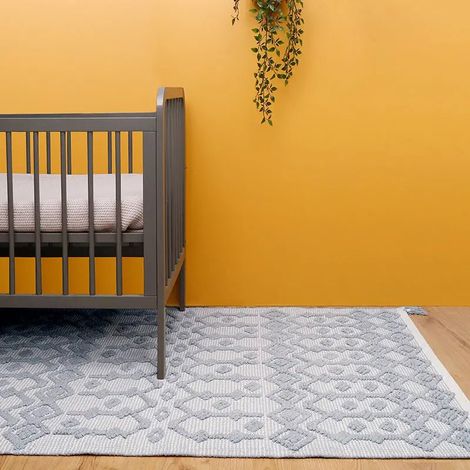 Tapis pour chambre d'enfant en coton tissé à la main coloris naturel et écru - PANGIVO (1/5)