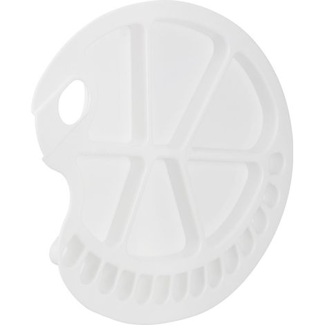 Palette de peinture ergonomique légère 1,5 x 34 x 25 cm 20 creux pratique en plastique blanc (1/4)