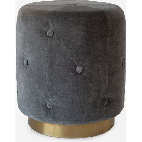 PUF REDONDO CAPITONÉ GRIS Ø36X45CM (1/2)