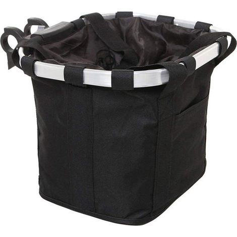 Panier de vélo amovible pour chien et chat en aluminium pour vélo shopping pique nique et activités de plein air couleur noire (1/5)