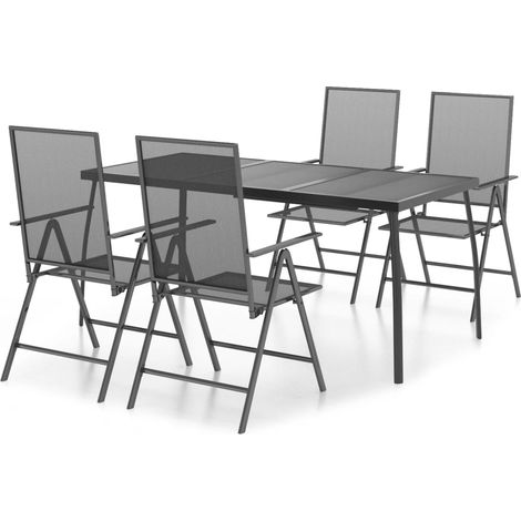 Ensemble à manger de jardin 5 pcs anthracite acier (1/5)