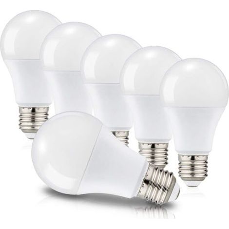 E27 A60 12 W LED-Leuchtmittel, entspricht 100 W, Edison-Schraubsockel, 6000 K Kaltweiß, 1150 lm, 220–240 V, 6er-Pack, nicht dimmbar (1/5)