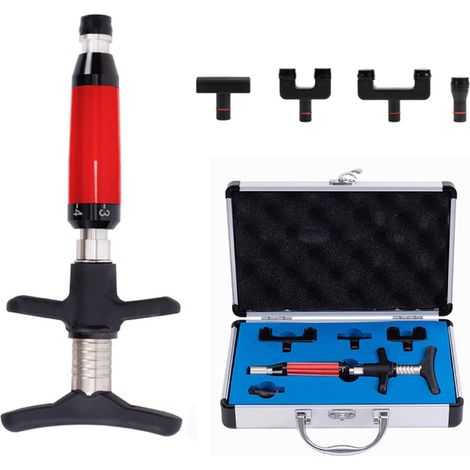 Outils de réglage chiropratique Portables thérapie Corps Masseur Physique Instrument réglage correcteur Pistolet Manuel Ensemble Massage du Dos (Color : Red Four Heads, Size : 0) (1/5)