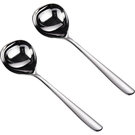 Lot de 2 cuillères à assaisonner à long manche en acier inoxydable 304 - grande