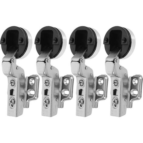 SOIMISS Lot de 4 charnières à amortisseur silencieux pour porte vitrée/placard à recouvrement total (1/5)