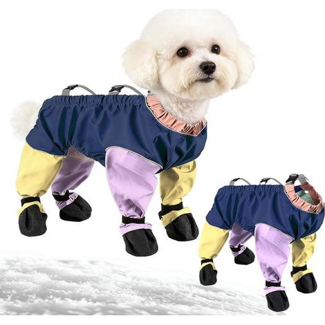 Scarpe per cani, stivali per cani con cinturini. Scarpe per cani antiscivolo, impermeabili e antiurto. Strisce riflettenti. Impronta a zampa impermeabile e traspirante. (1/5)
