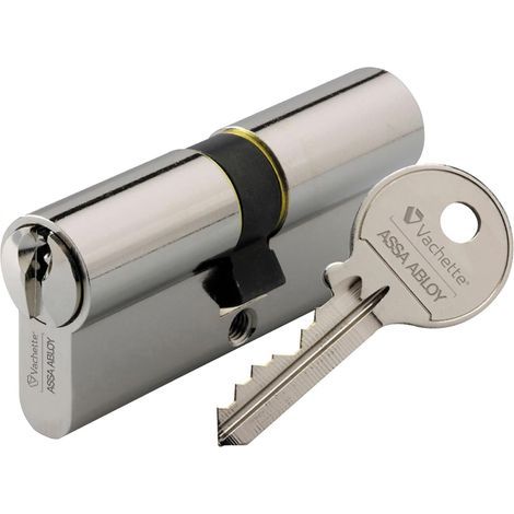 Lock Cylinder, Double Entry 30x60mm, 5-Pin Mechanism, Nickel Finish, For Exterior Doors (1/5)
