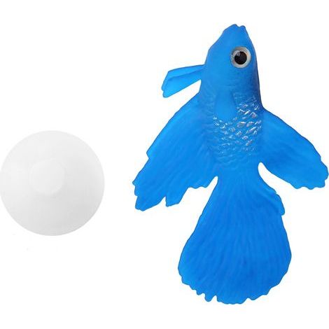 Lustige Aquariumdekoration, künstlicher Silikonfisch, kleiner Fisch, Aquariumornament, blauer Kampffisch (1/5)