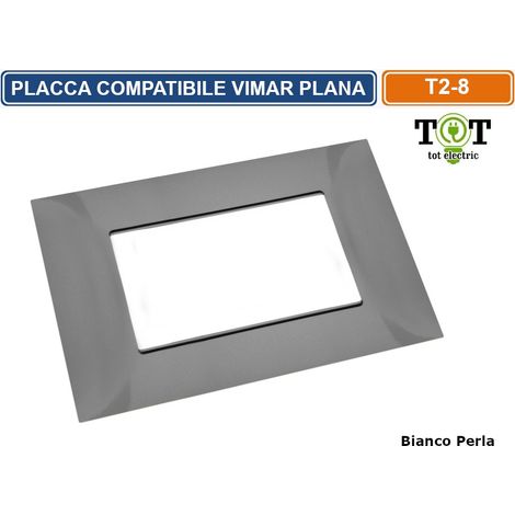 PLACCA IN TECNOPOLIMERO GRIGIO SCURO COMPATIBILE CON SERIE VIMAR PLANA 2 - 3 - 4 - 7 MODULI - Numero Moduli: 4 Moduli