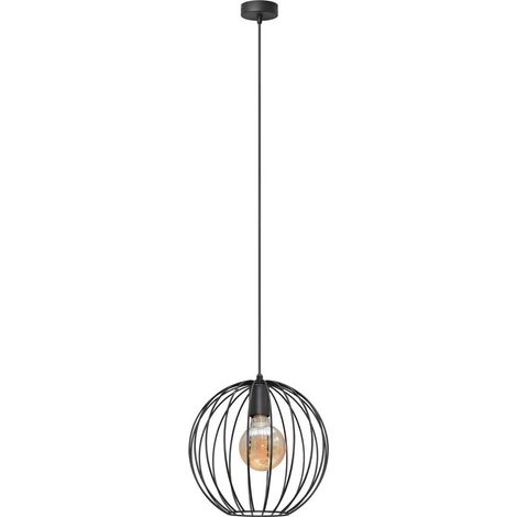 Helam MERCURE Plafonnier Wire Frame Noir 30cm