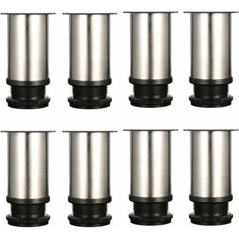 8er-Pack Möbelfüße, XU, verstellbare Möbelfüße – Chrommetall – höhenverstellbar (Gesamt: 80–95 mm) – KZQ (1/4)