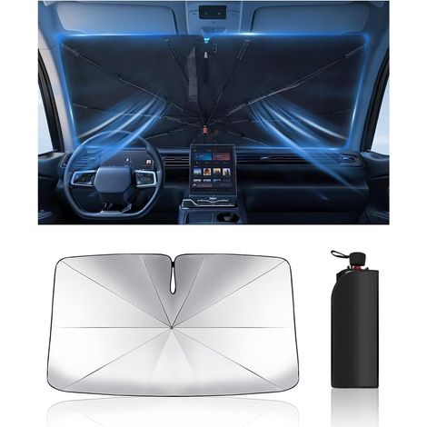 Pare-soleil pare-brise voiture pliable anti-UV isolation thermique, VELUNOR, universel pour berline, SUV et camion, cadeau idéal (1/5)
