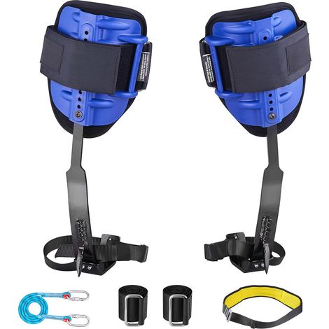 Crampons d'escalade d'arbre réglables en hauteur, avec sangles et harnais de taille, capacité 159 kg, acier robuste pour arboriste, cueillette de fruits et chasse.