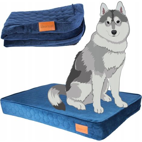 Materasso ortopedico per cani di taglia grande 120x75x10 cm XL Ucraina blu (1/5)