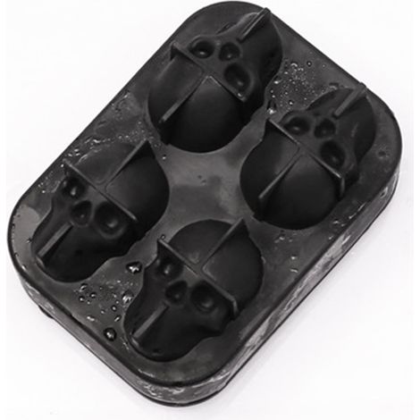 Plateau en silicone souple 3D en forme de crâne, de qualité alimentaire, pour glaçons, barre abrasive, glaçons personnalisés et créatifs à faire soi-même (1/4)