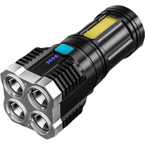 LED Flashlight Rechargeable Super Bright Searchlight Car Emergency Spotlight with Handle LED Flashlight (1/5)
