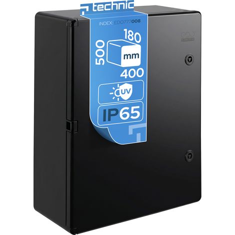 Coffret électrique nu étanche IP65 IK10 en ABS 400x500x180 mm noir - EDO Technic (1/5)