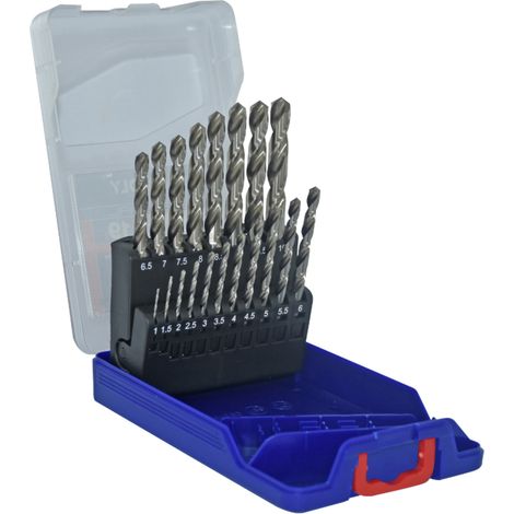 Tivoly - Set mit 19 HSS-Metallbohrern geschliffen Kreuzspitze Ø 1 bis 10 mm in 0,5-mm-Schritten (1/3)
