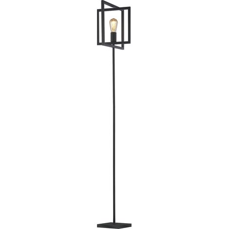 Piantana Industrial-Nordico Plaza Acciaio Nero 1 Luce E27 (1/5)