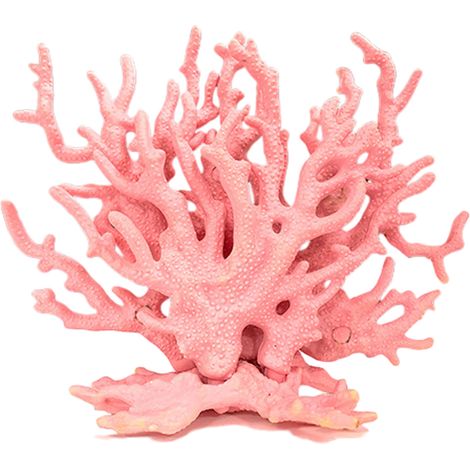 1 décoration d'aquarium, corail artificiel en PVC, dimensions variées, couleurs bleu/crème/rose, abri pour poissons (1/5)
