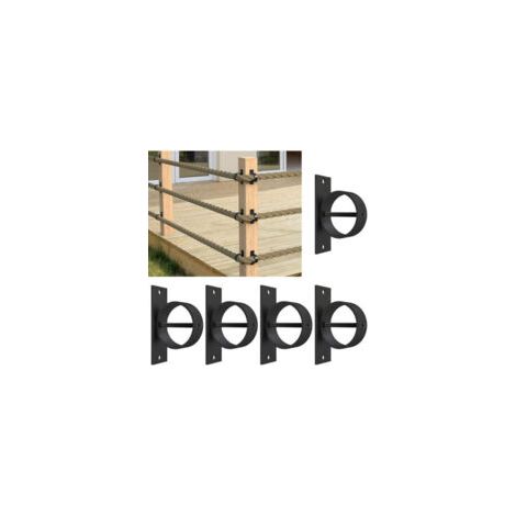 Set mit 5 Juteseilstützen, Hanfseilhaken, Hanfseilstützen für Terrasse, Zaun, Treppengeländer