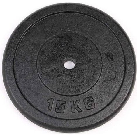 TRADE SHOP - Disco Per Manubri Pesi Piastre Bilanciere Ghisa Foro 25mm Da 15kg Dischi Fitness -