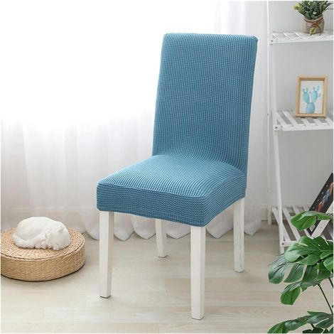 Set mit 4 Stretch-Stuhlhussen für Bankette, Küchen und Restaurants – blau