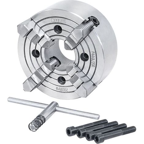 Mandrino per tornio FERVI P444A/200 a 4 griffe indipendenti - Ø 200 mm - ghisa (1/3)